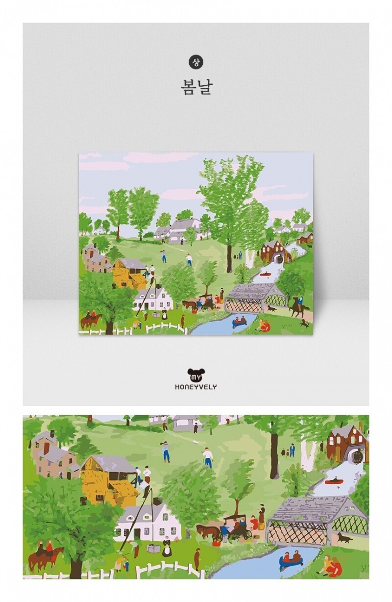 강원더몰,[로컬 특가세일] 국내자체제작 고급 DIY명화그리기세트 (마이허니블리 베스트 컬렉션)